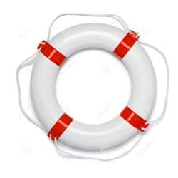 גלגל הצלה לבן p v c